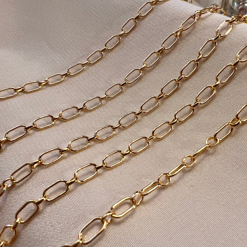 Oval Alternating Chain - 3mm wide-by the foot