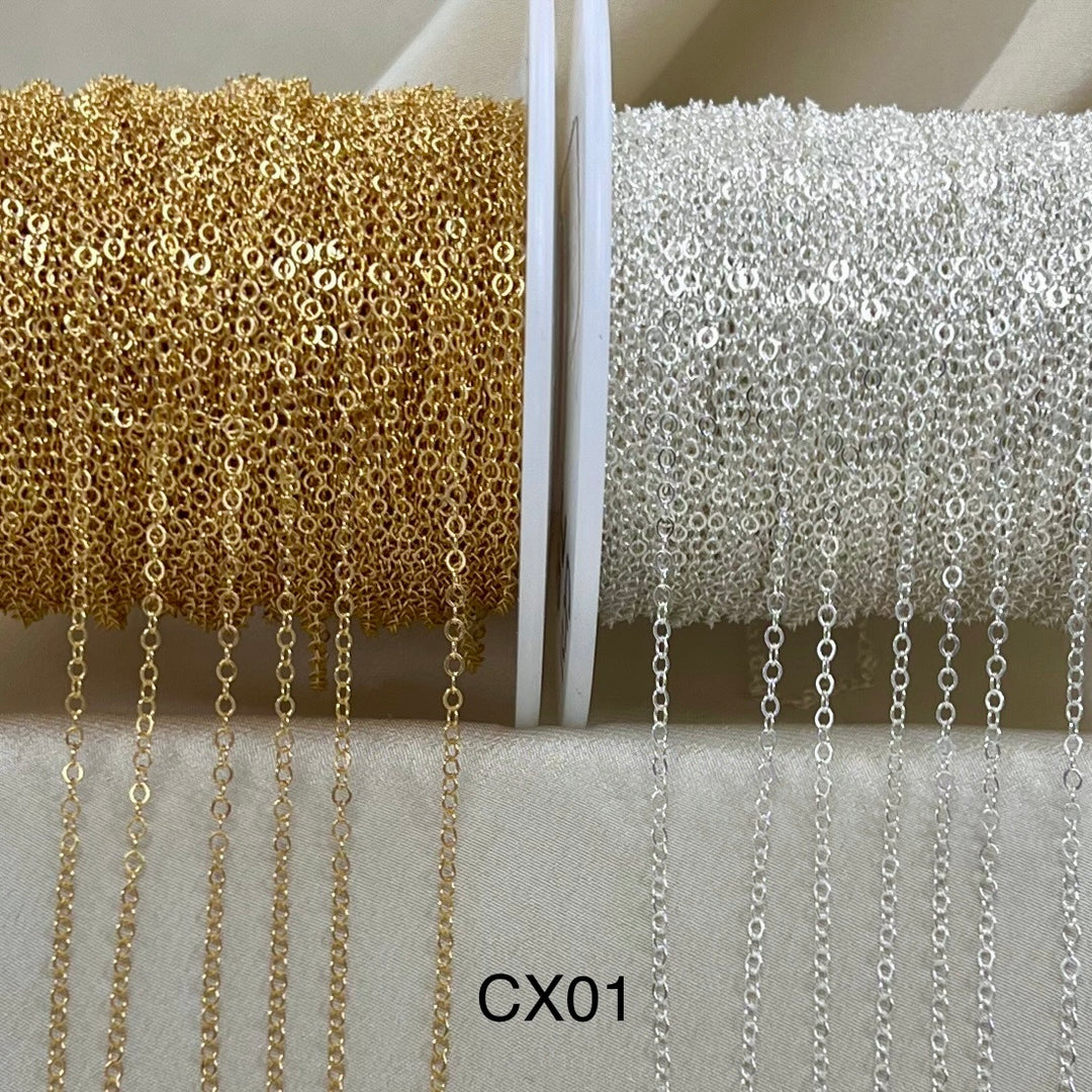 CX01: 1.7mm Cable Flat Chain by the foot
