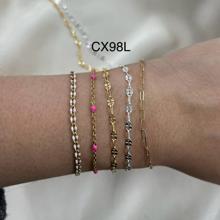 CX98L: 3.2mm Flower + Paperclip (1+1) chain by the foot
