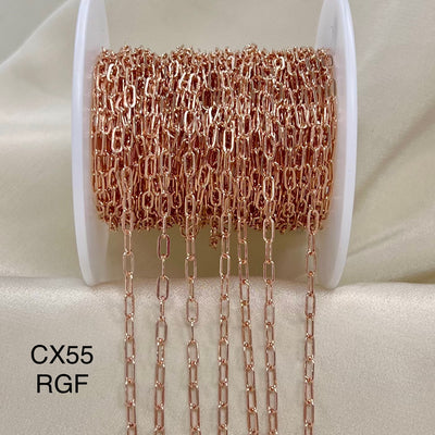 CX55: 2.7mm Paperclip #3 chain By the Foot