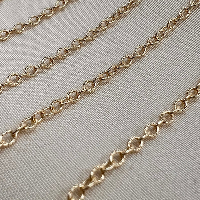 CX04: 1.8mm Cable Textured Chain 14kt Yellow Gold Filled by the foot