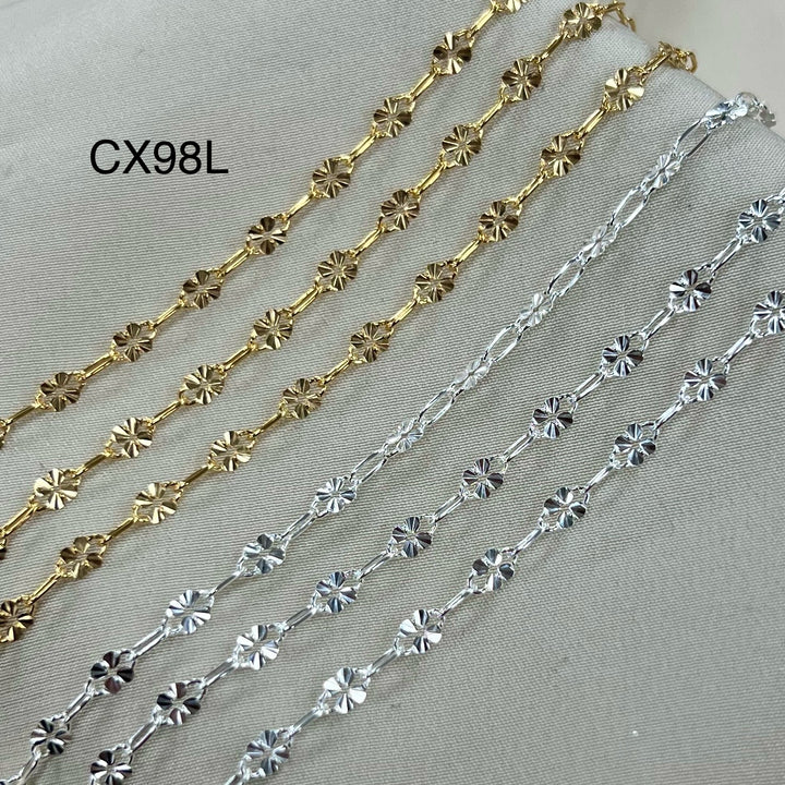 CX98L: 3.2mm Flower + Paperclip (1+1) chain by the foot
