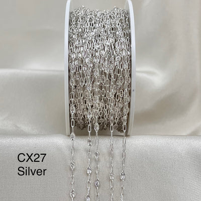 CX27: Enamel Paperclip Chain by the foot