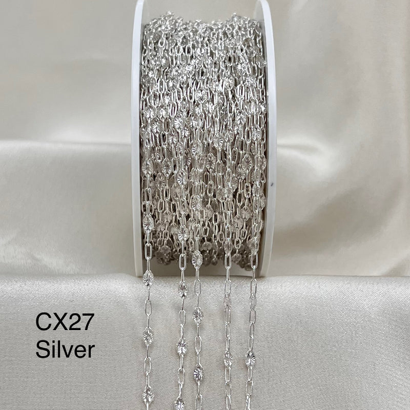 CX27: Enamel Paperclip Chain by the foot