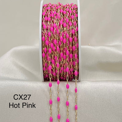 CX27: Enamel Paperclip Chain by the foot