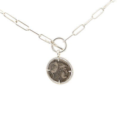 2014 Athena Medallion Paperclip Necklace 20”