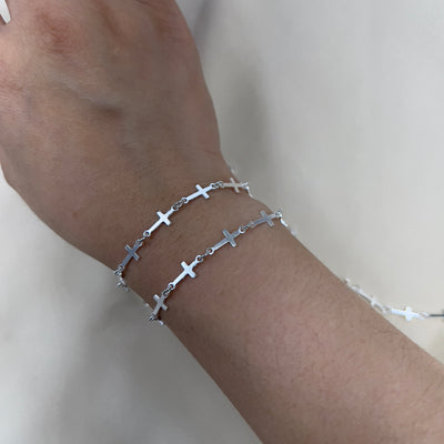 CX07: Cross Sterling Silver Chain by the foot - NOT soldered