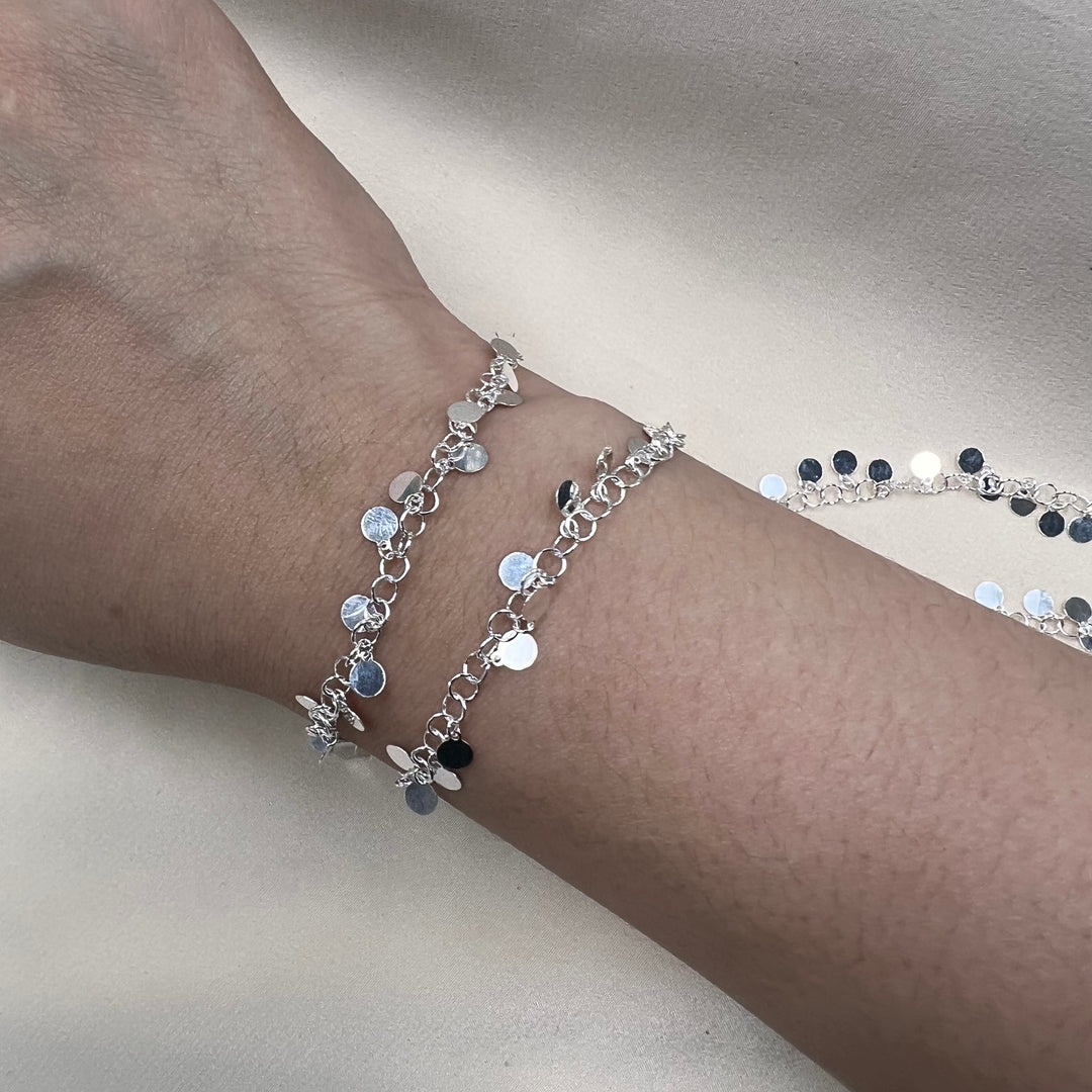 CX110: 3.8mm Wide Disco Charm Chain - Sterling Silver - by the foot