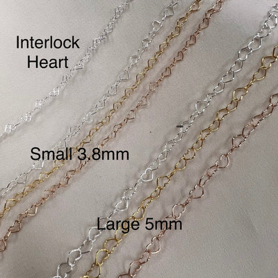 CX35-S: Small Heart Chain by the foot
