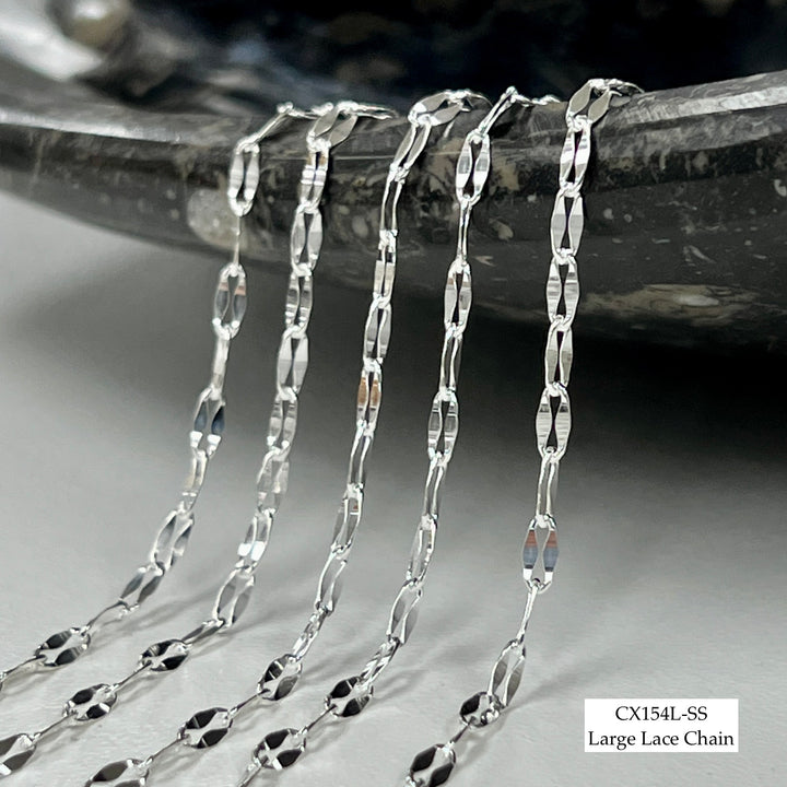 CX154 - Elongated Sequin Chain by the foot