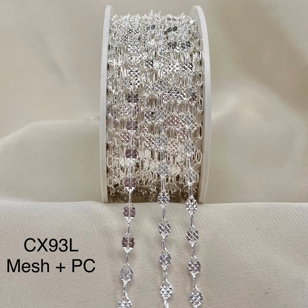 CX93L: 3.2mm Checkerboard + Paperclip (1+1) Chain by the foot