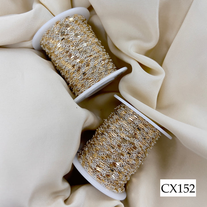 CX152: Mixed Metal Long plus Short Lace Chain by the Foot