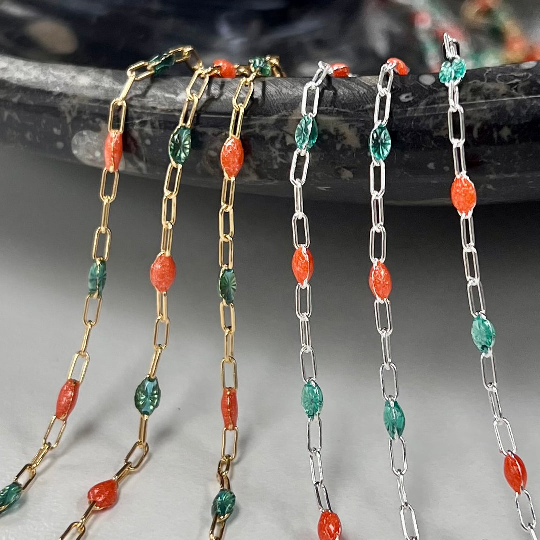 CX27 - Limted Edition - Enamel Paperclip Chain by the foot