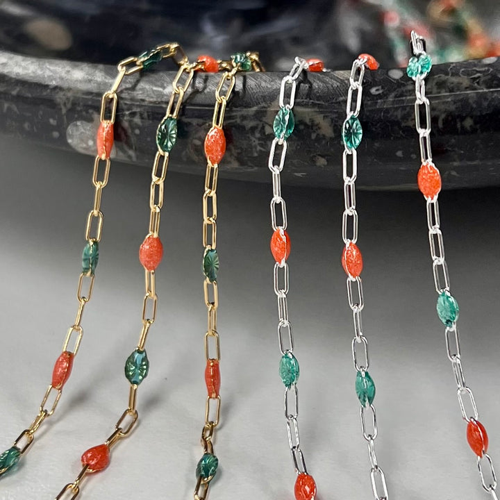CX27 - Limted Edition - Enamel Paperclip Chain by the foot