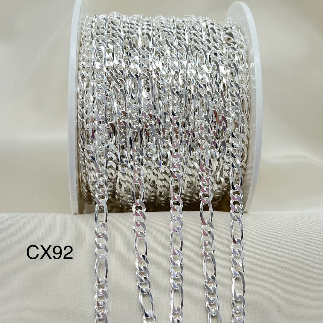 CX92 - 3.7mm Figaro chain by the foot