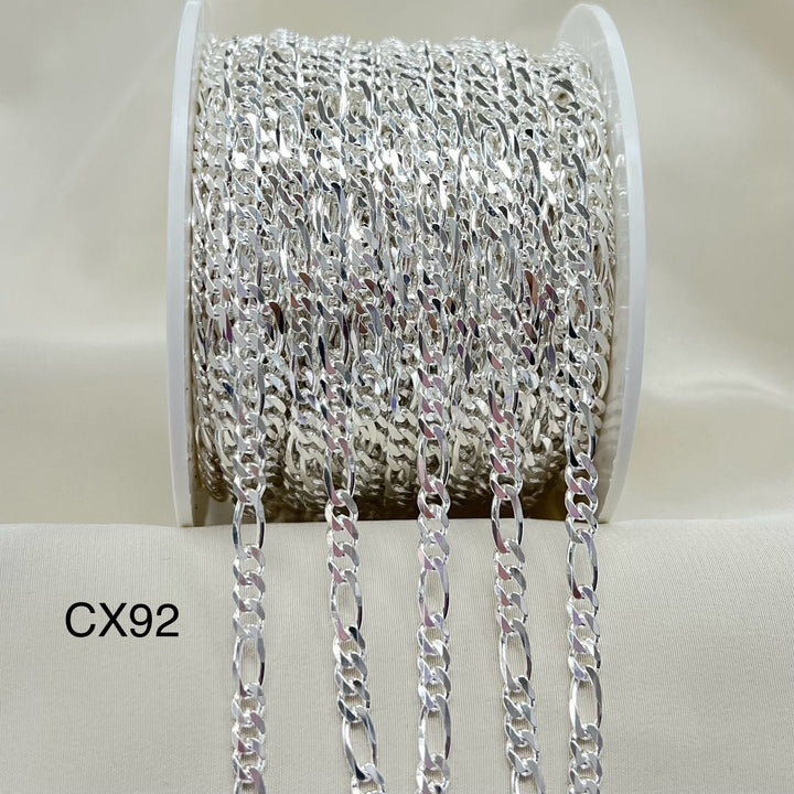 CX92 - 3.7mm Figaro chain by the foot