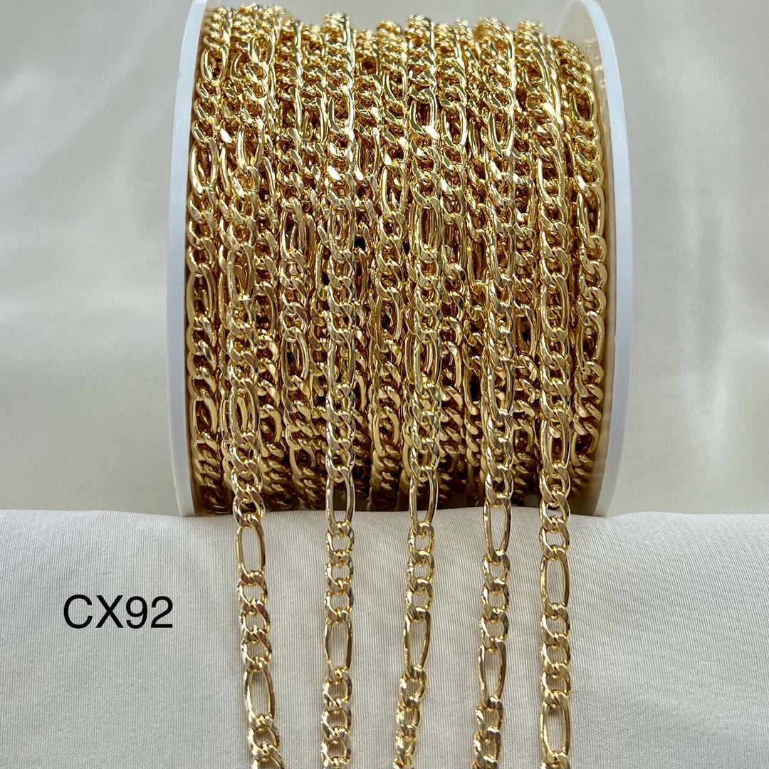 CX92 - 3.7mm Figaro chain by the foot