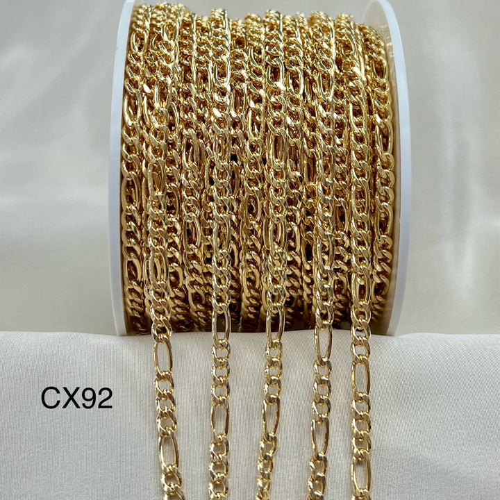 CX92 - 3.7mm Figaro chain by the foot