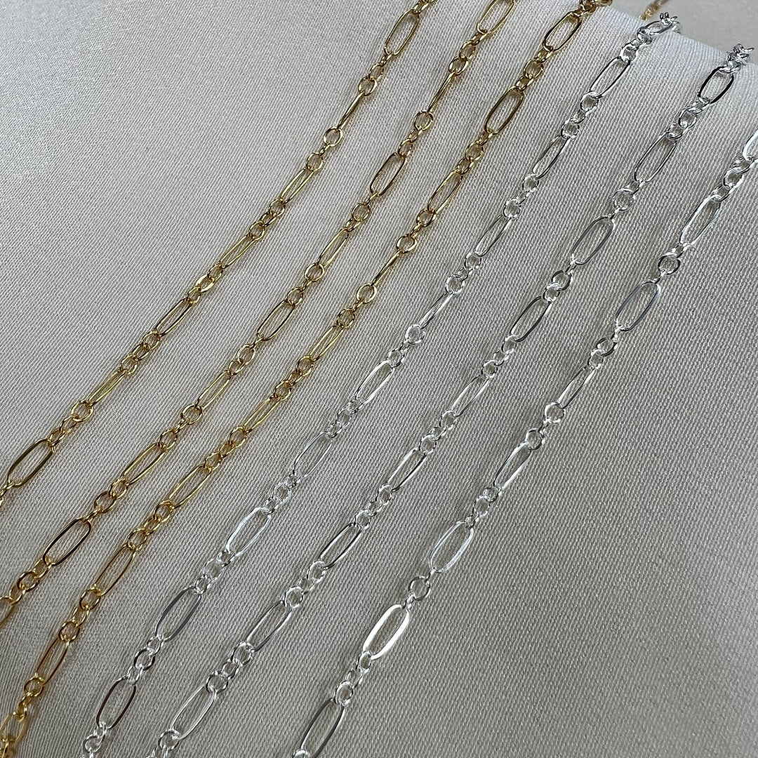 CX38S: Long + Short 1.7mm small PC chain by the foot