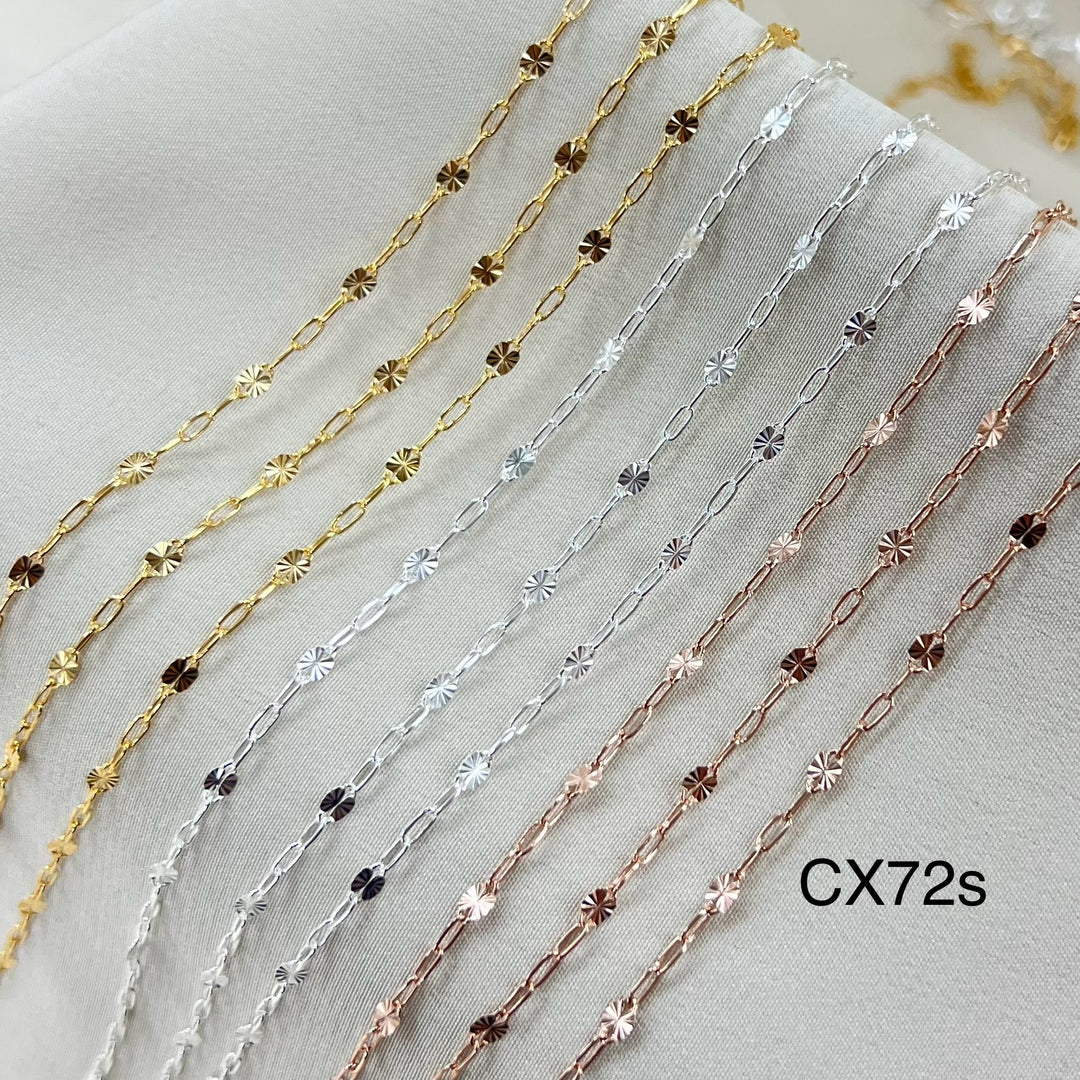 CX72S: 2.6mm Starlight + Paperclip (3+1) chain by the foot