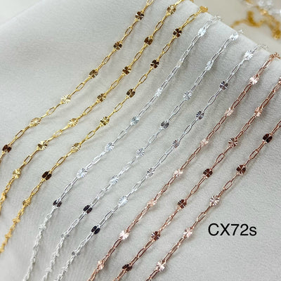 CX72S (3+1): 2.6mm Starlight + Paperclip Chain By the Foot
