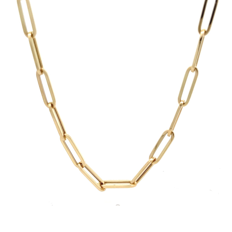 14kt Gold 4.6mm wide Paperclip Chain