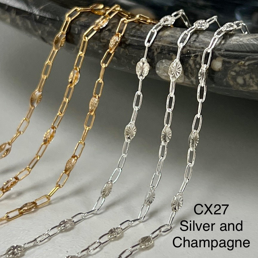 CX27: Enamel Paperclip Chain by the foot