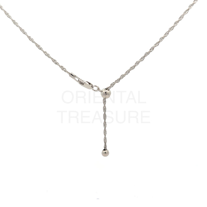 Adjustable / Bolo Rope Sterling Silver Chain 24” Max