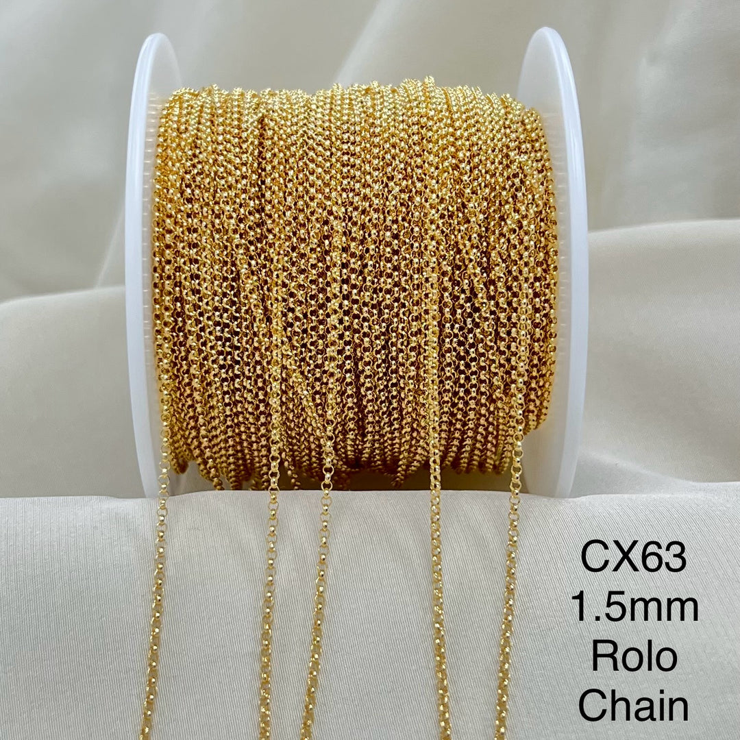 CX63: 1.5mm Rolo Chain By the foot
