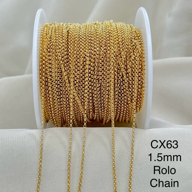 CX63: 1.5mm Rolo Chain By the foot