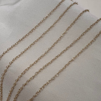 14kt Gold -  Baby Heart Chain by the inch