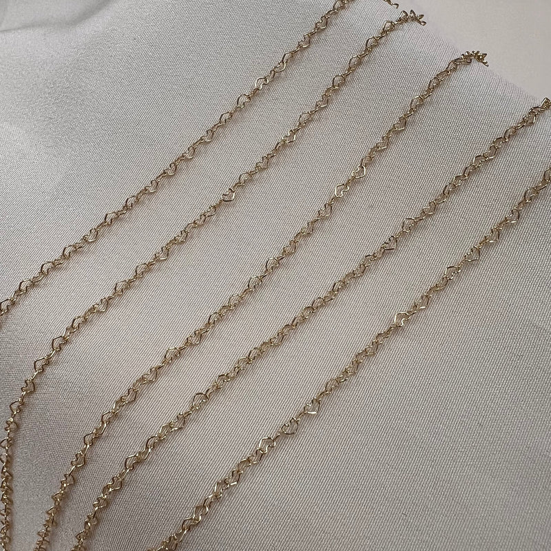 14kt Gold -  Baby Heart Chain by the inch