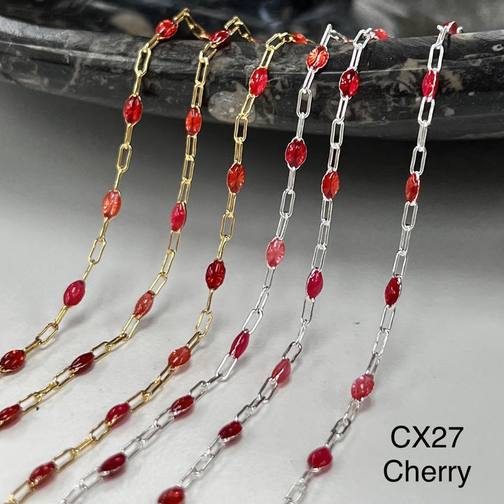 CX27: Enamel Paperclip Chain by the foot