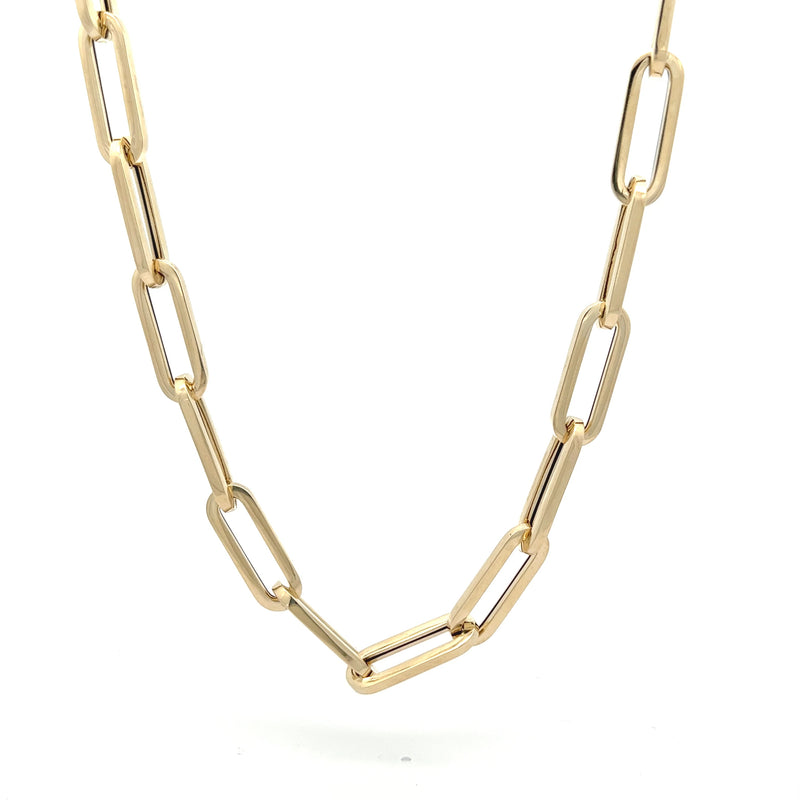 14kt Gold Jumbo 7.3mm wide Paperclip Chain