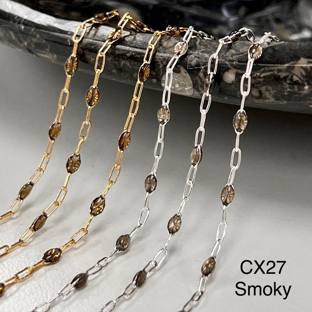 CX27: Enamel Paperclip Chain by the foot