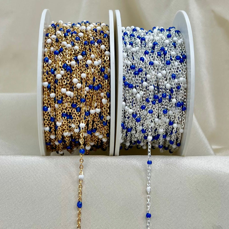 CX26: Multicolor Enamel Satellite Chain - by the foot