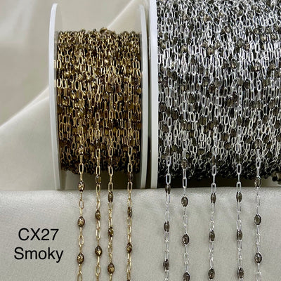 CX27: Enamel Paperclip Chain by the foot