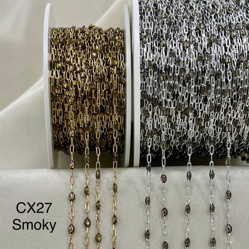 CX27: Enamel Paperclip Chain by the foot