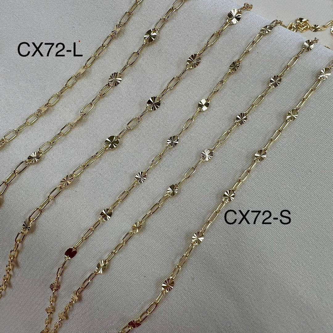 CX72L: 3.2mm Starlight + Paperclip (3+1) chain by the foot