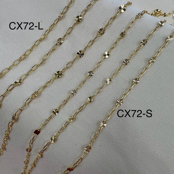 CX72L: 3.2mm Starlight + Paperclip (3+1) chain by the foot