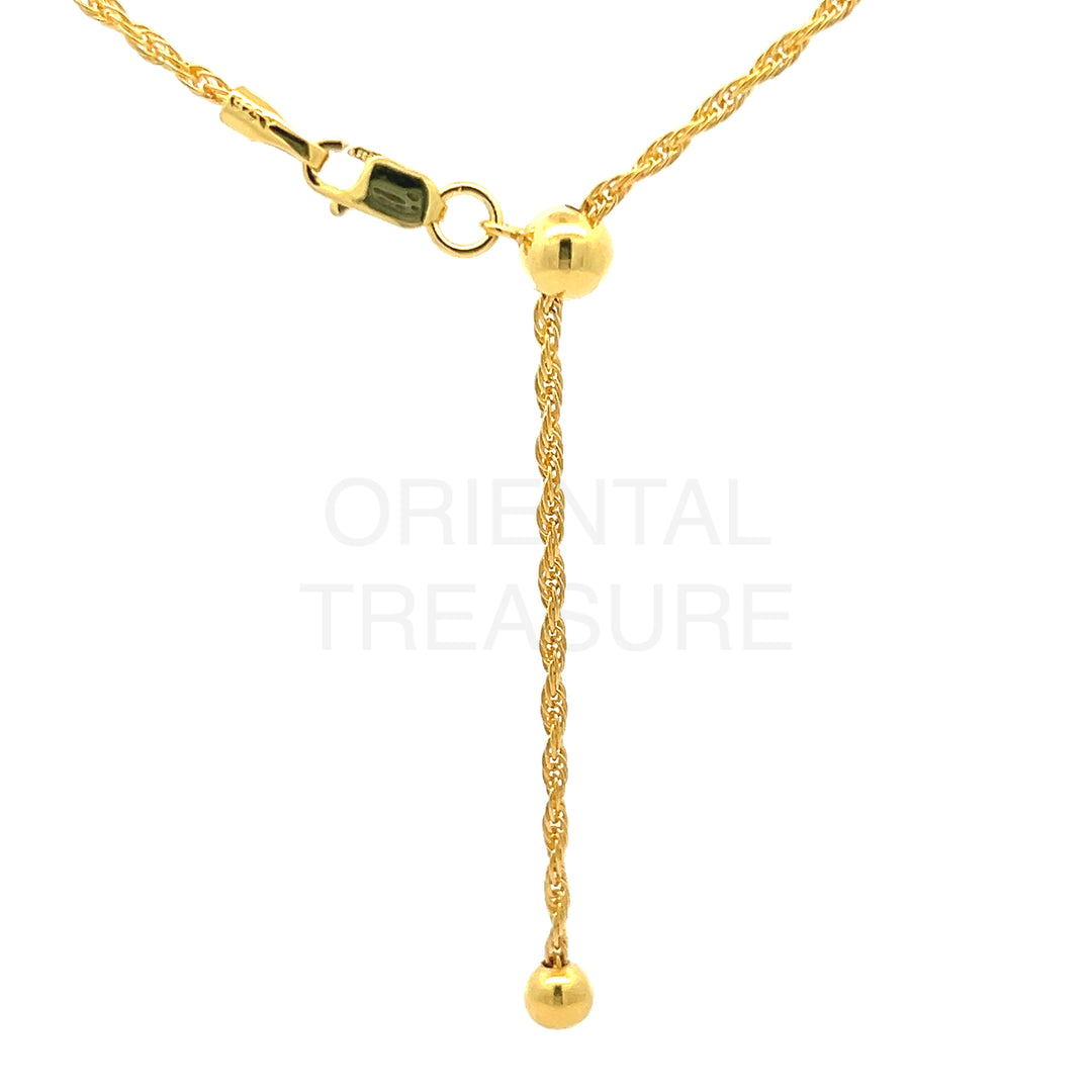 Adjustable / Bolo Rope Sterling Silver Chain 24” Max