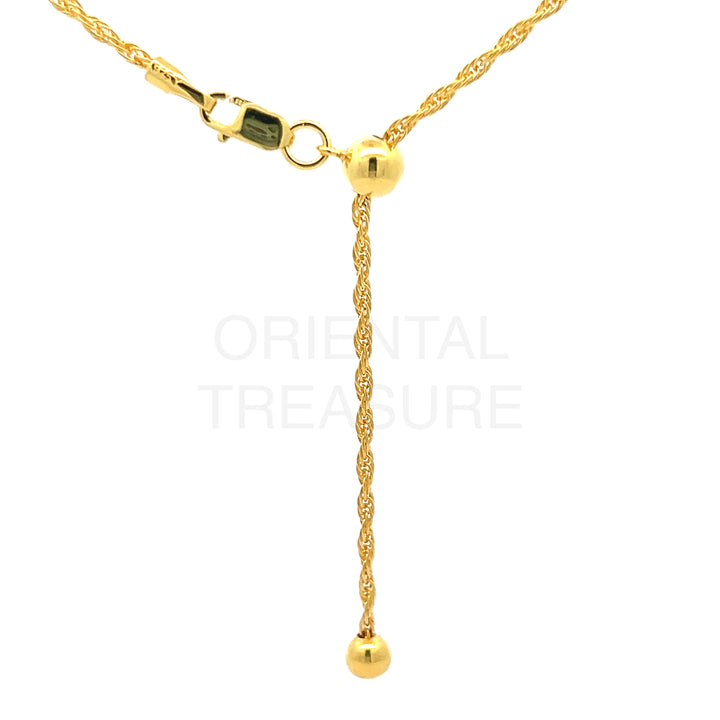 Adjustable / Bolo Rope Sterling Silver Chain 24” Max