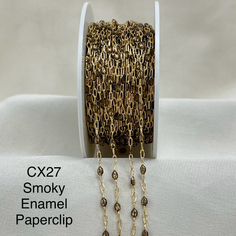 CX27: Enamel Paperclip Chain by the foot