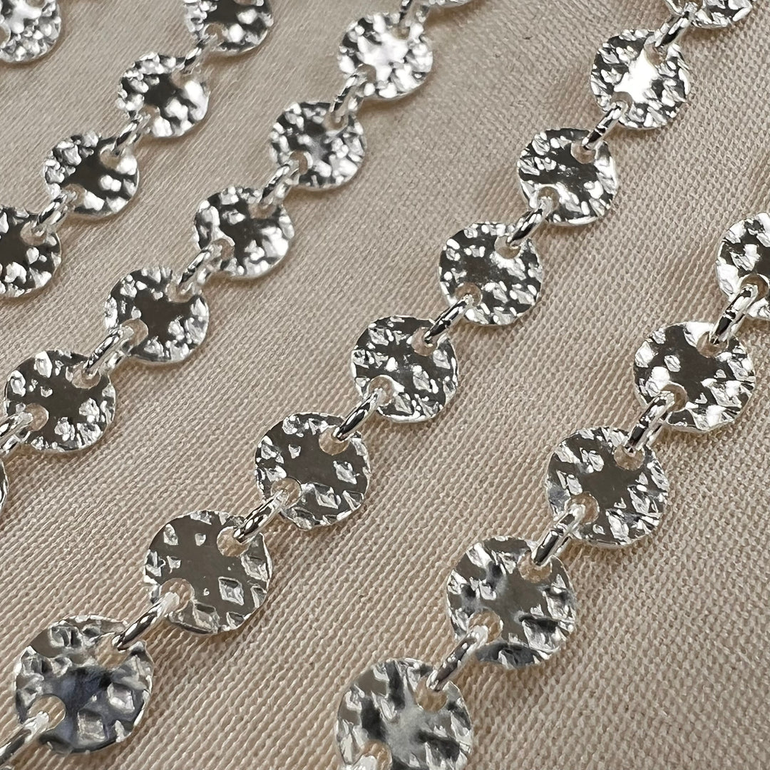 CX20: 4mm Hammered Disc Chain - by the foot