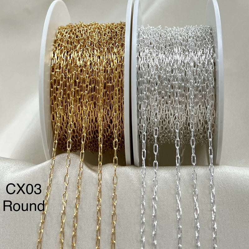 CX03 - 1.6mm Paperclip chain by the foot