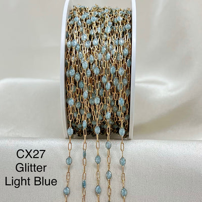 CX27: Enamel Paperclip Chain by the foot