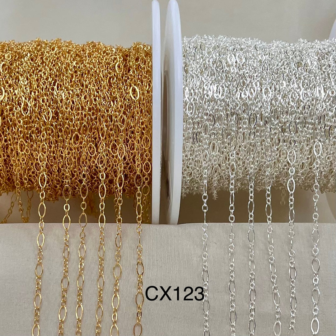 CX123: 2.2mm Long + Short Oval Chain by the foot
