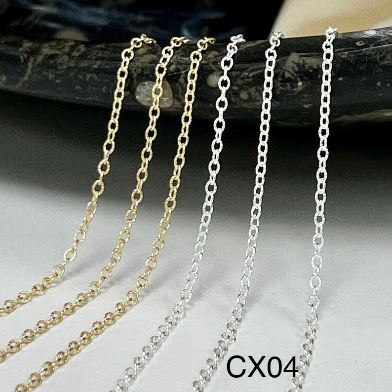 CX04: 1.8mm Cable Textured Chain by the foot