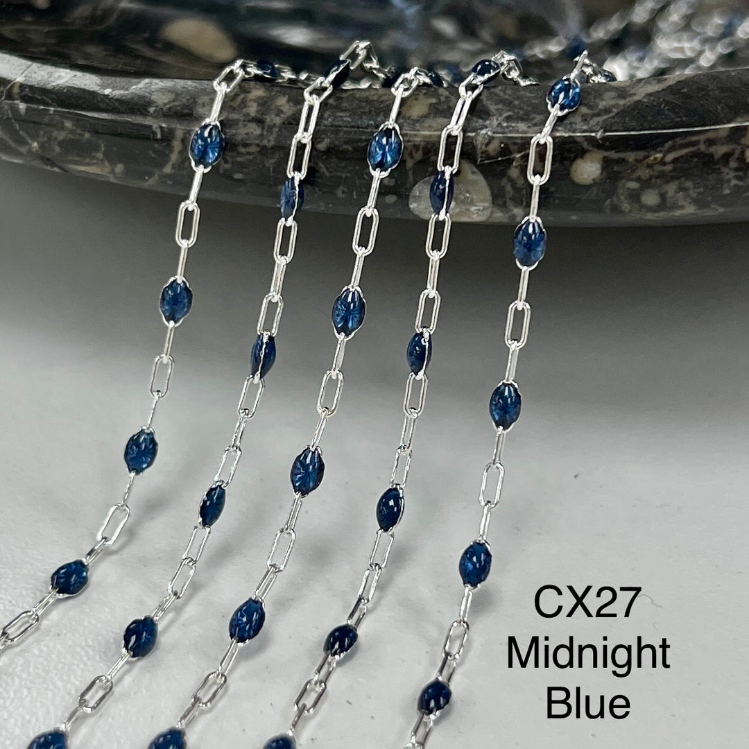 CX27: Enamel Paperclip Chain by the foot
