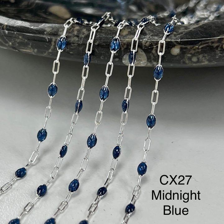 CX27: Enamel Paperclip Chain by the foot